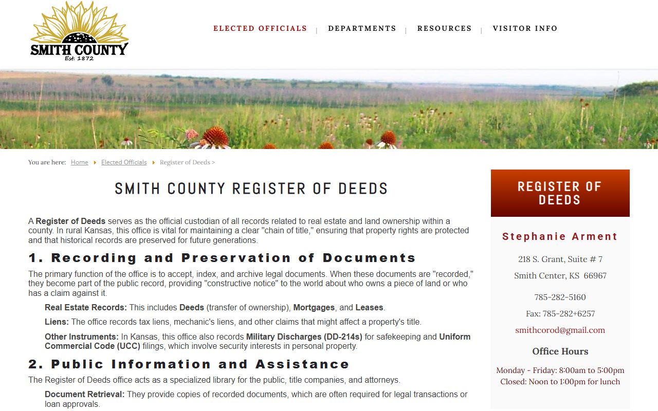Smith County Clerk of the District Court records compared with Register of Deeds records