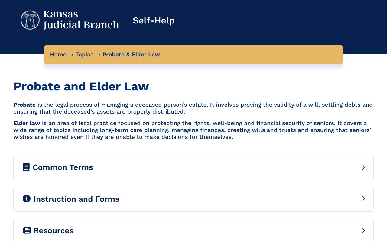 Smith County probate records Kansas probate and elder law self-help page