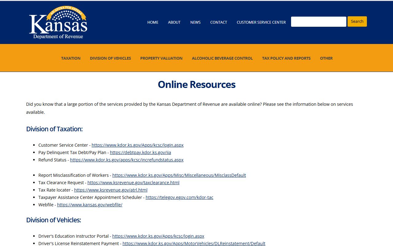 Smith County traffic court records Kansas Department of Revenue online services