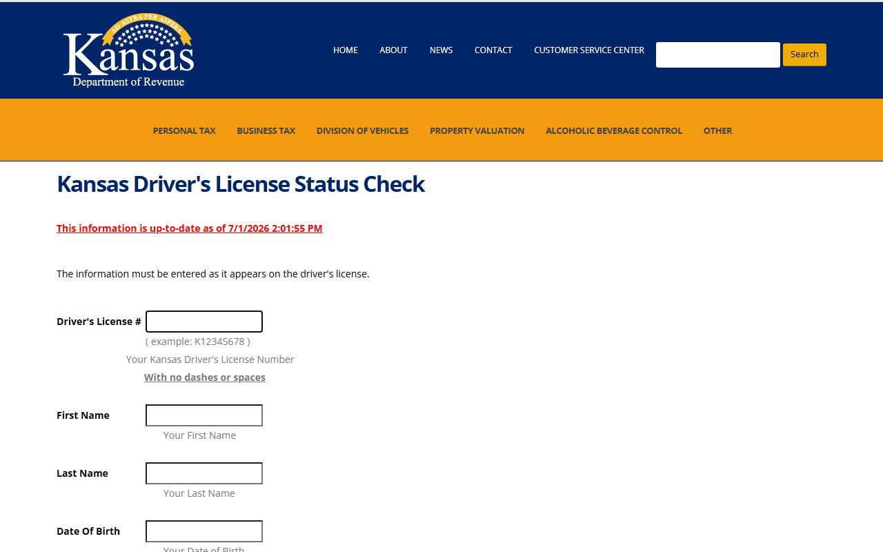Smith County traffic court records Kansas driver license status check