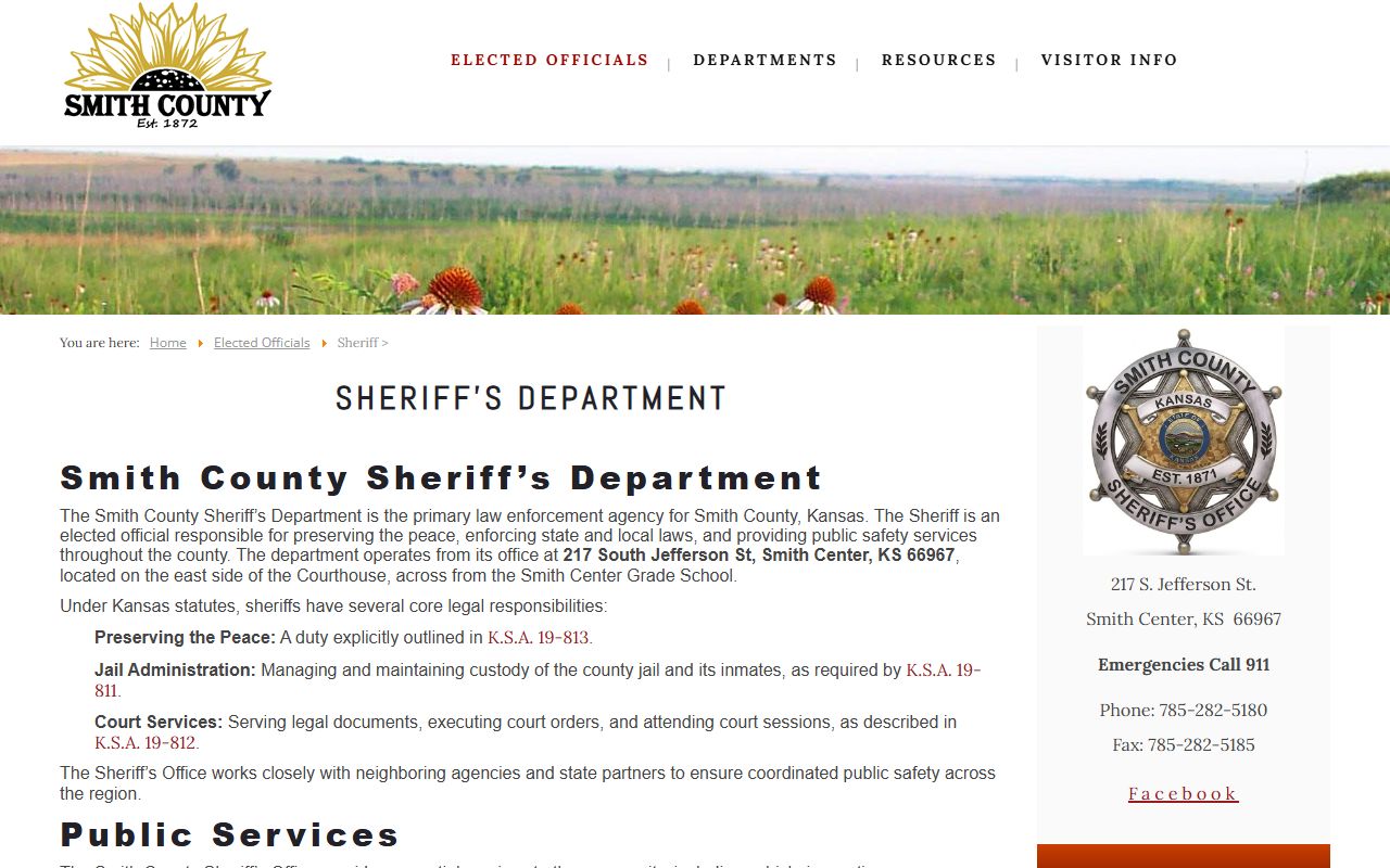 Smith County warrant records sheriff office contact information